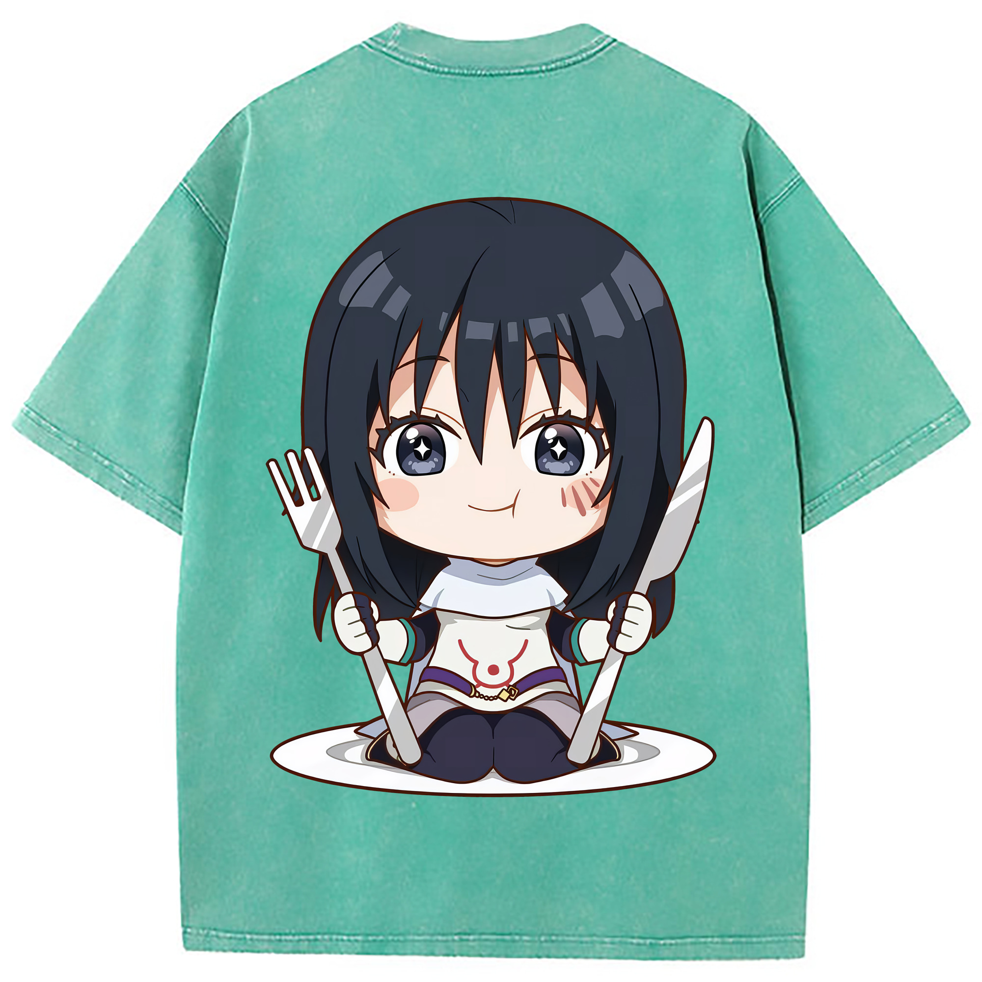 （画像用） 転スラ Regarding Reincarnated to Slime 綿100% ヴィンテージ風 半袖Tシャツ（背面プリント）